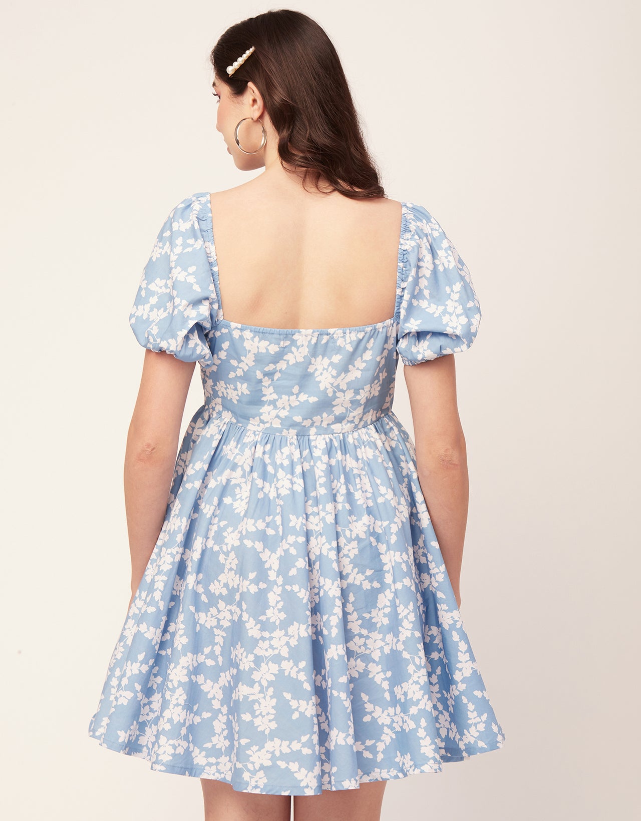 Printed Flared Mini Dress, Square