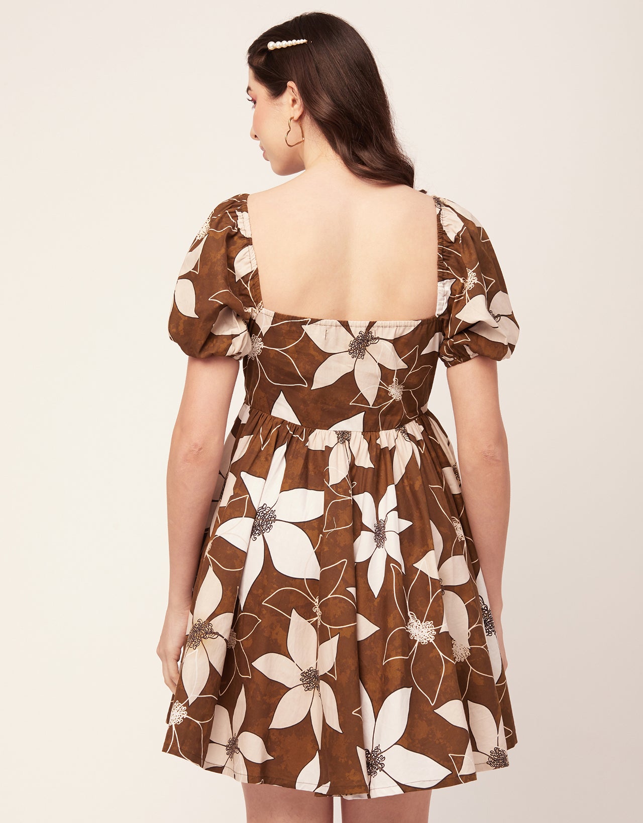 Printed Flared Mini Dress, Square