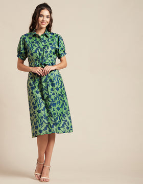 green shirt dress