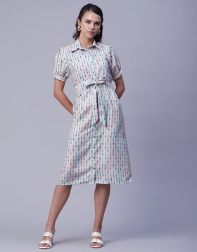 Button Down Midi Shirt Dress