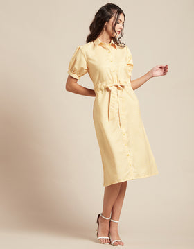 Button Down Midi Shirt Dress