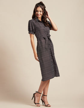 Button Down Midi Shirt Dress