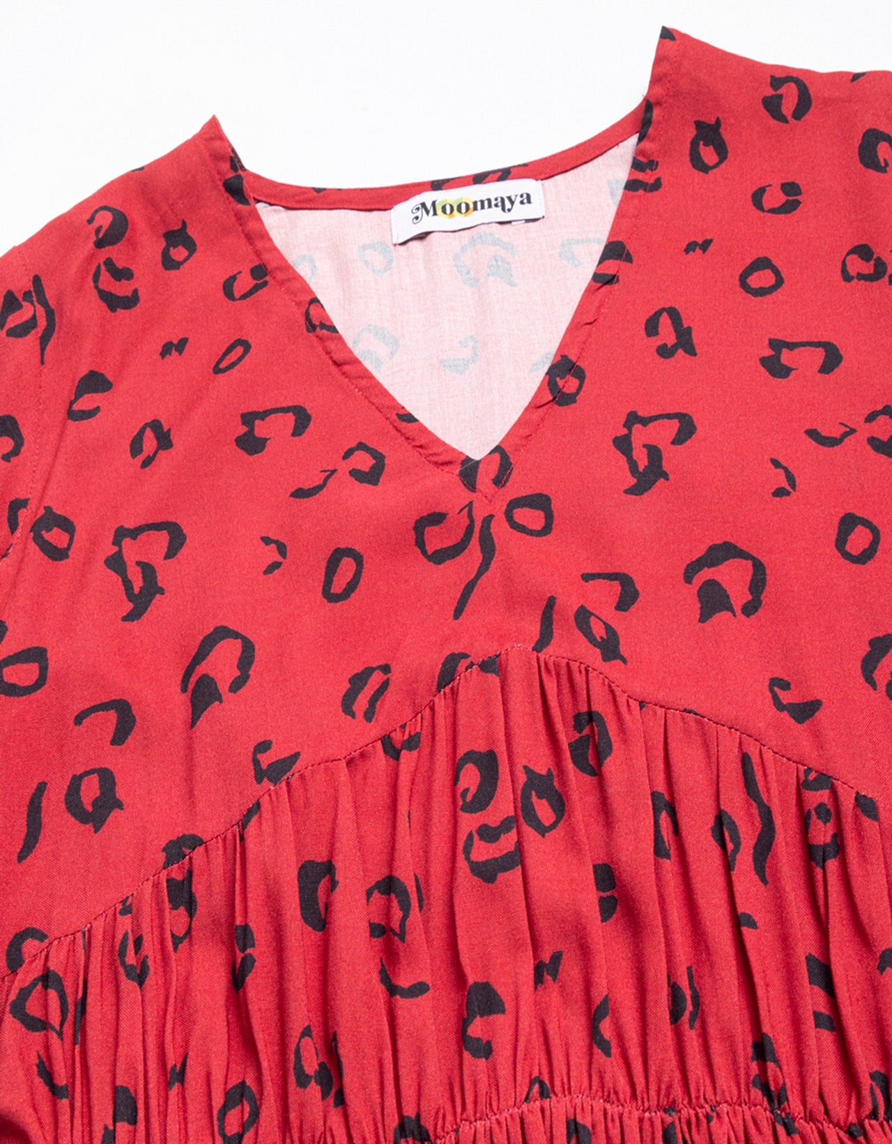 Printed Viscose Dress, Long Sleeves