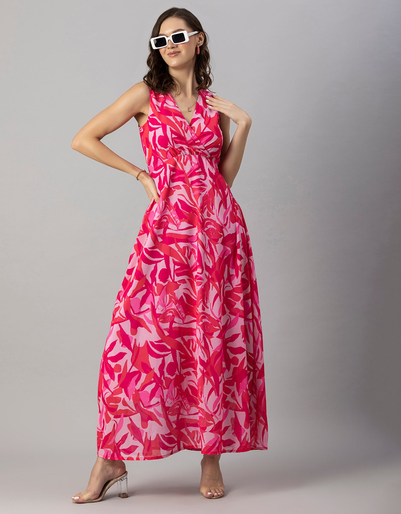 Printed Sleeveless Maxi Dress