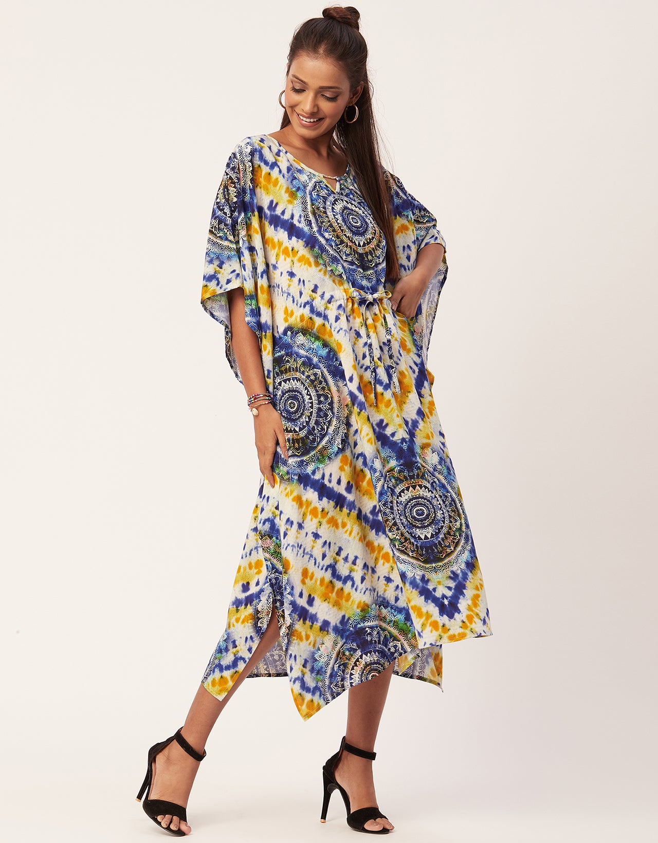 Printed Viscose Kaftan Dress