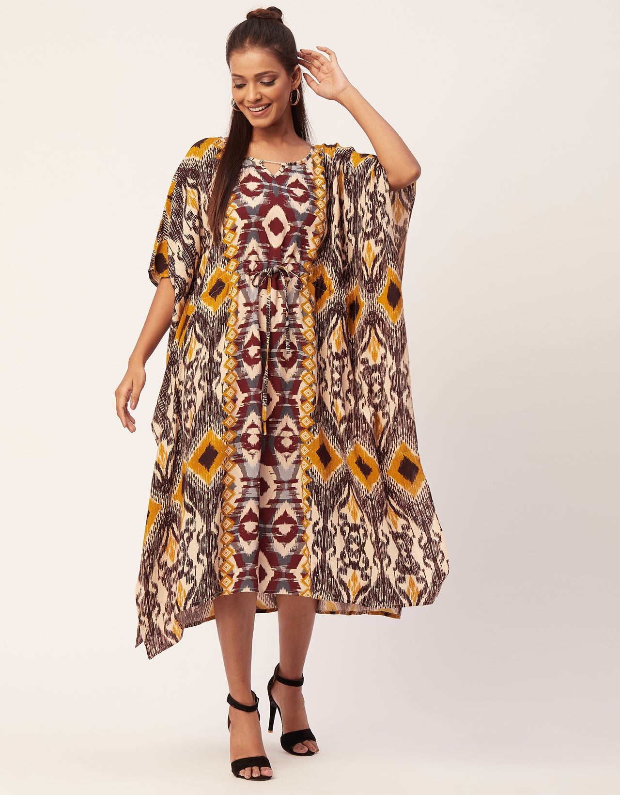 Printed Viscose Kaftan Dress