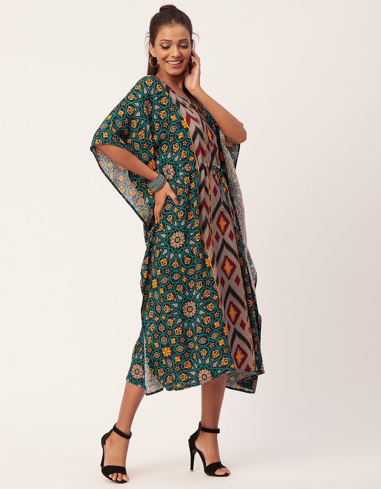 Printed Viscose Kaftan Dress