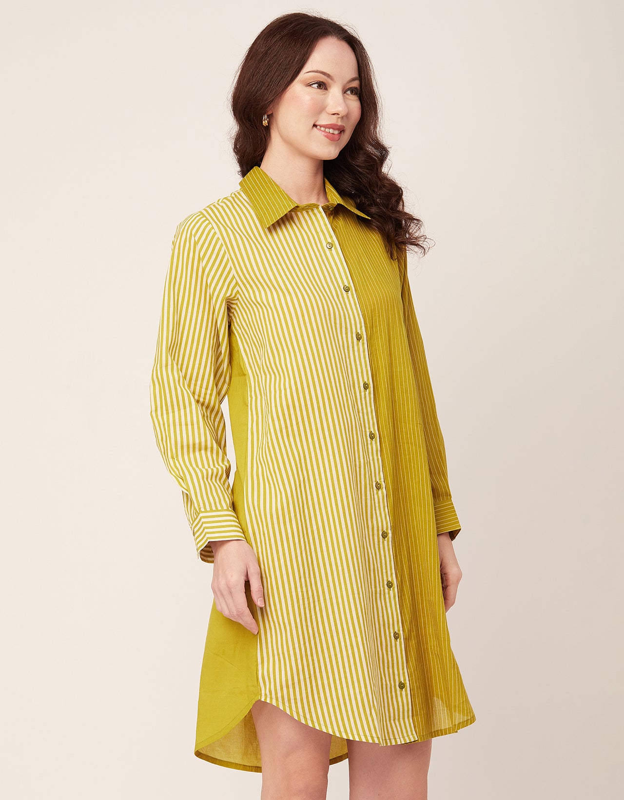 Printed Button Down Midi Shirt