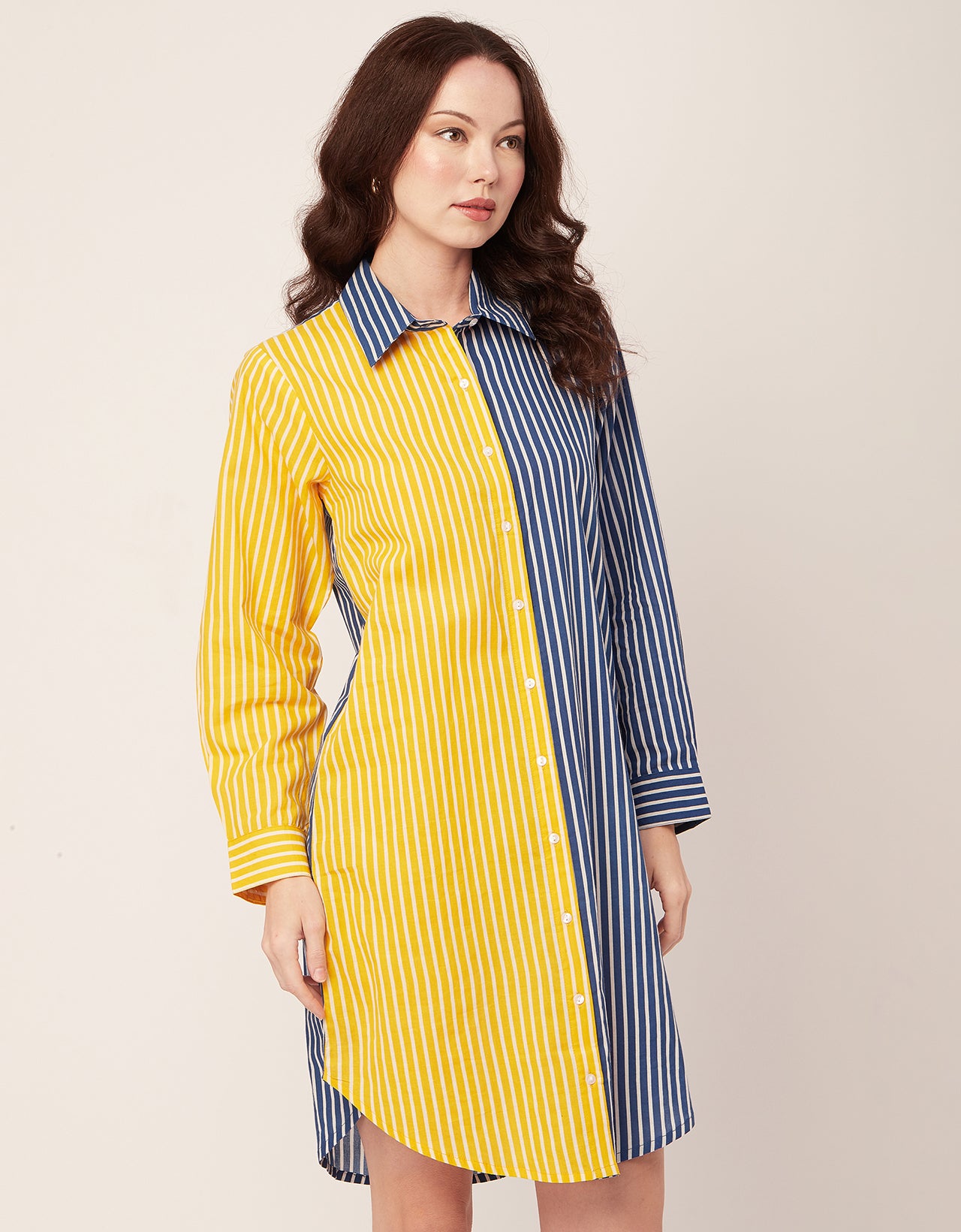 Printed Button Down Midi Shirt