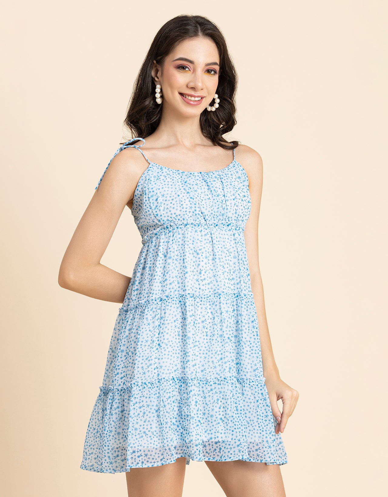 Printed Mini Dress, Strappy