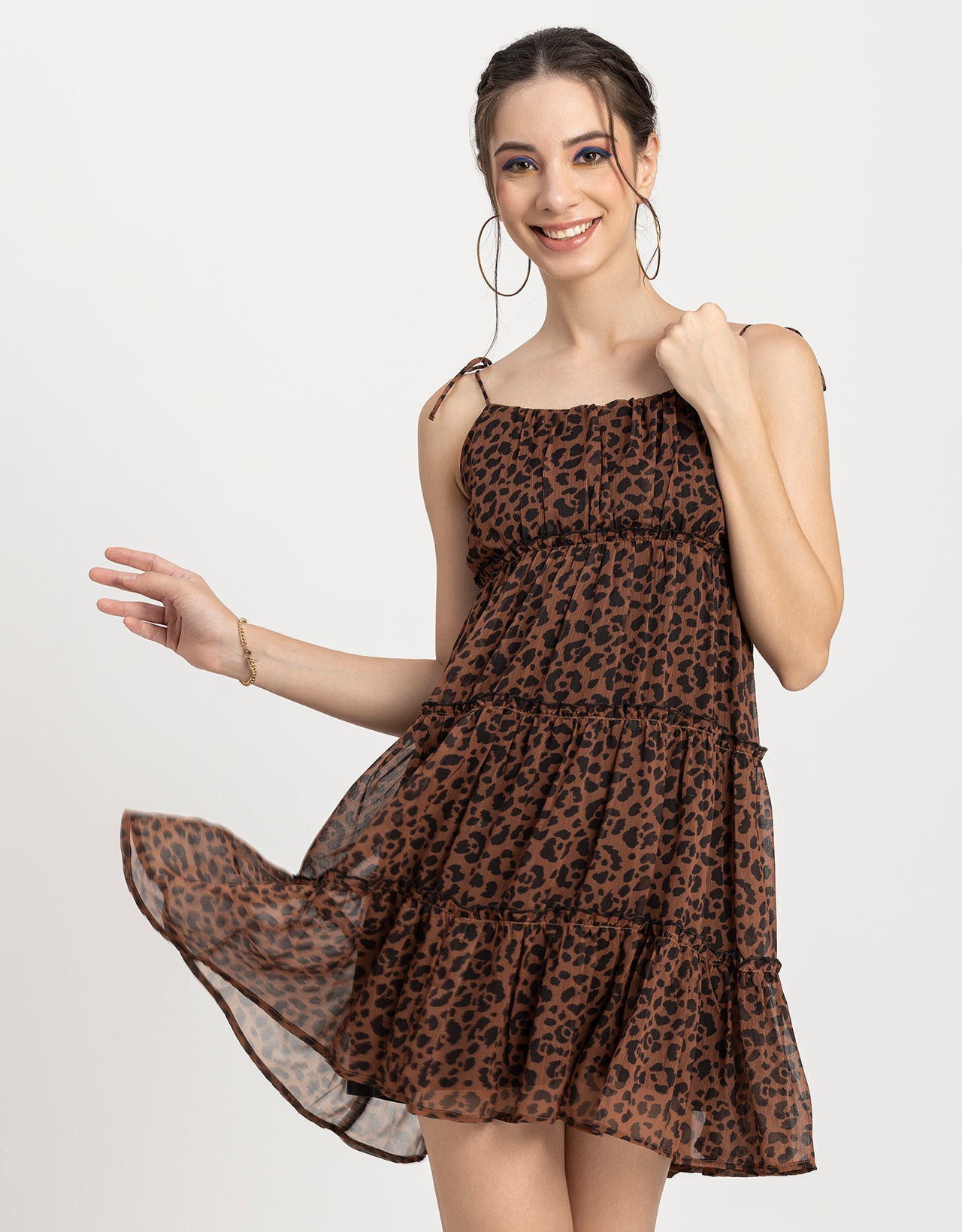 Printed Mini Dress, Strappy