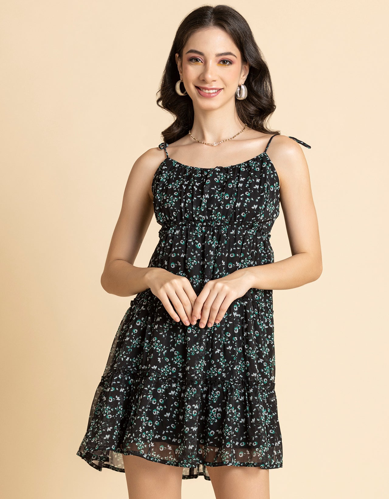 Printed Mini Dress, Strappy