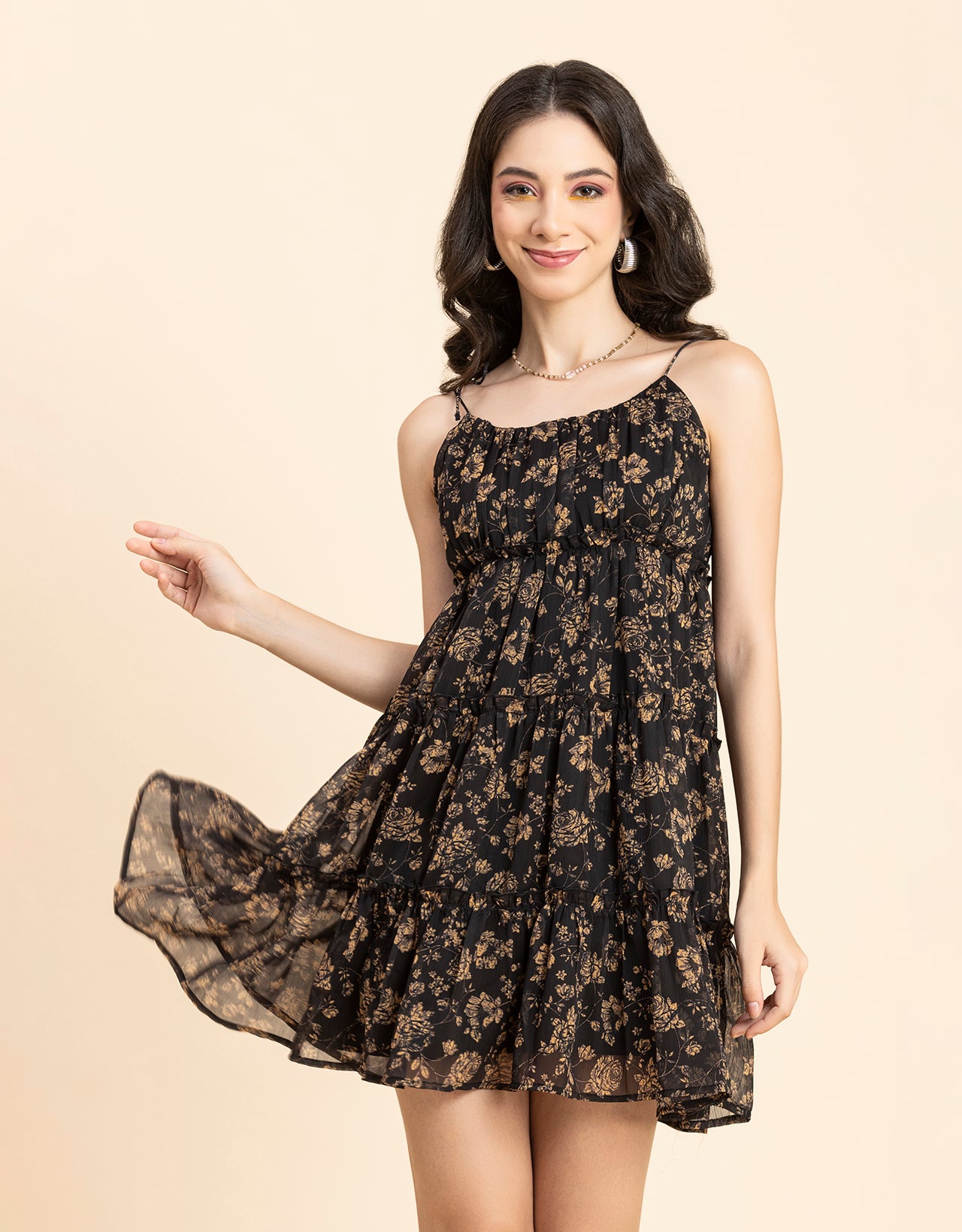 Printed Mini Dress, Strappy