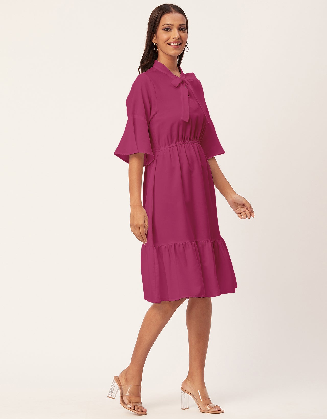 Bow-Knot Dress with Bell Sleeve