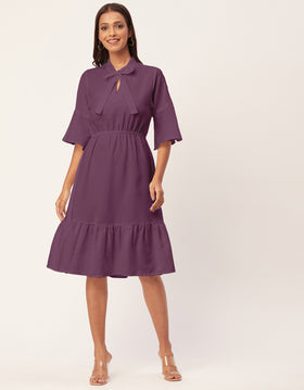 Bow-Knot Dress with Bell Sleeve