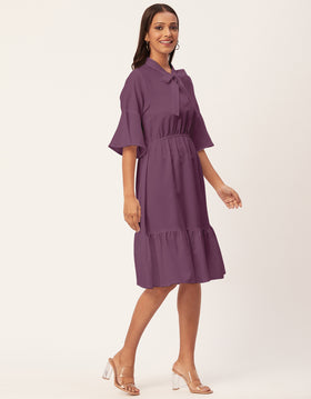 Bow-Knot Dress with Bell Sleeve