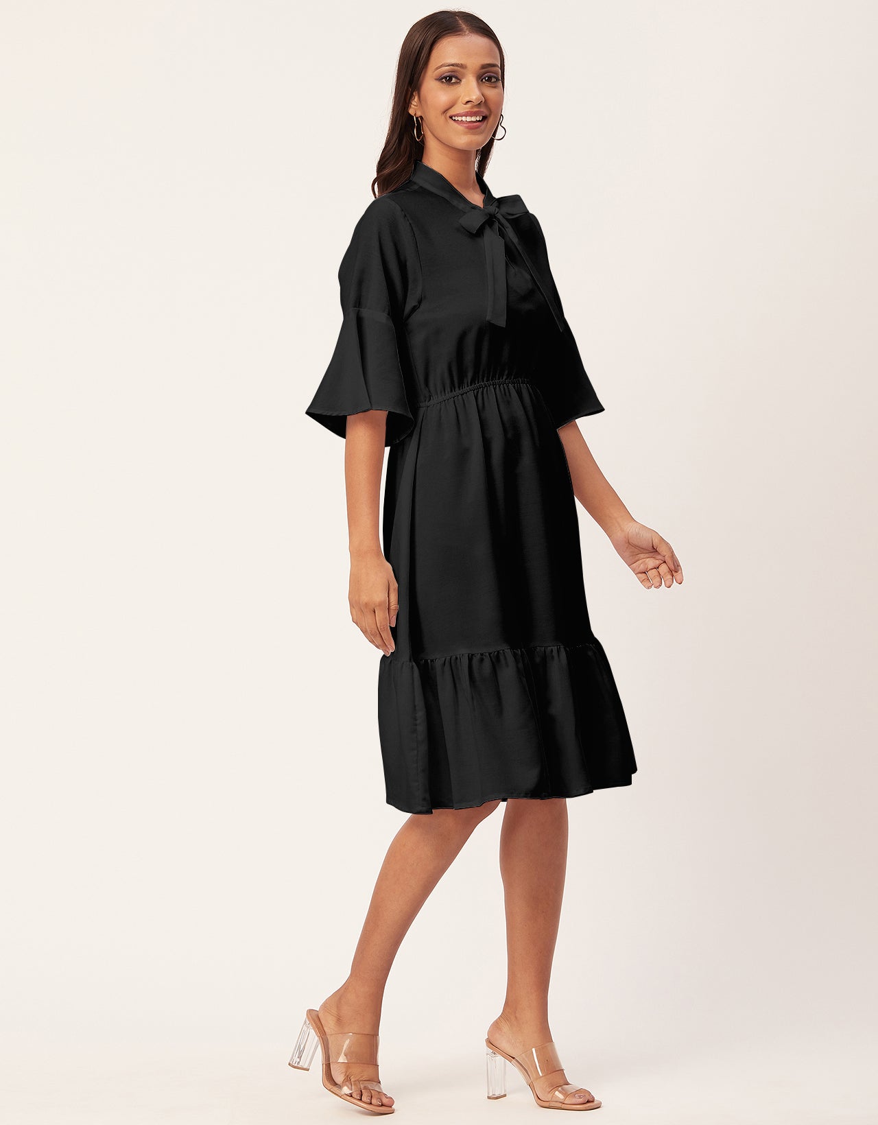 Bow-Knot Dress with Bell Sleeve