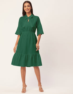 Bow-Knot Dress, Ruffle Sleeve