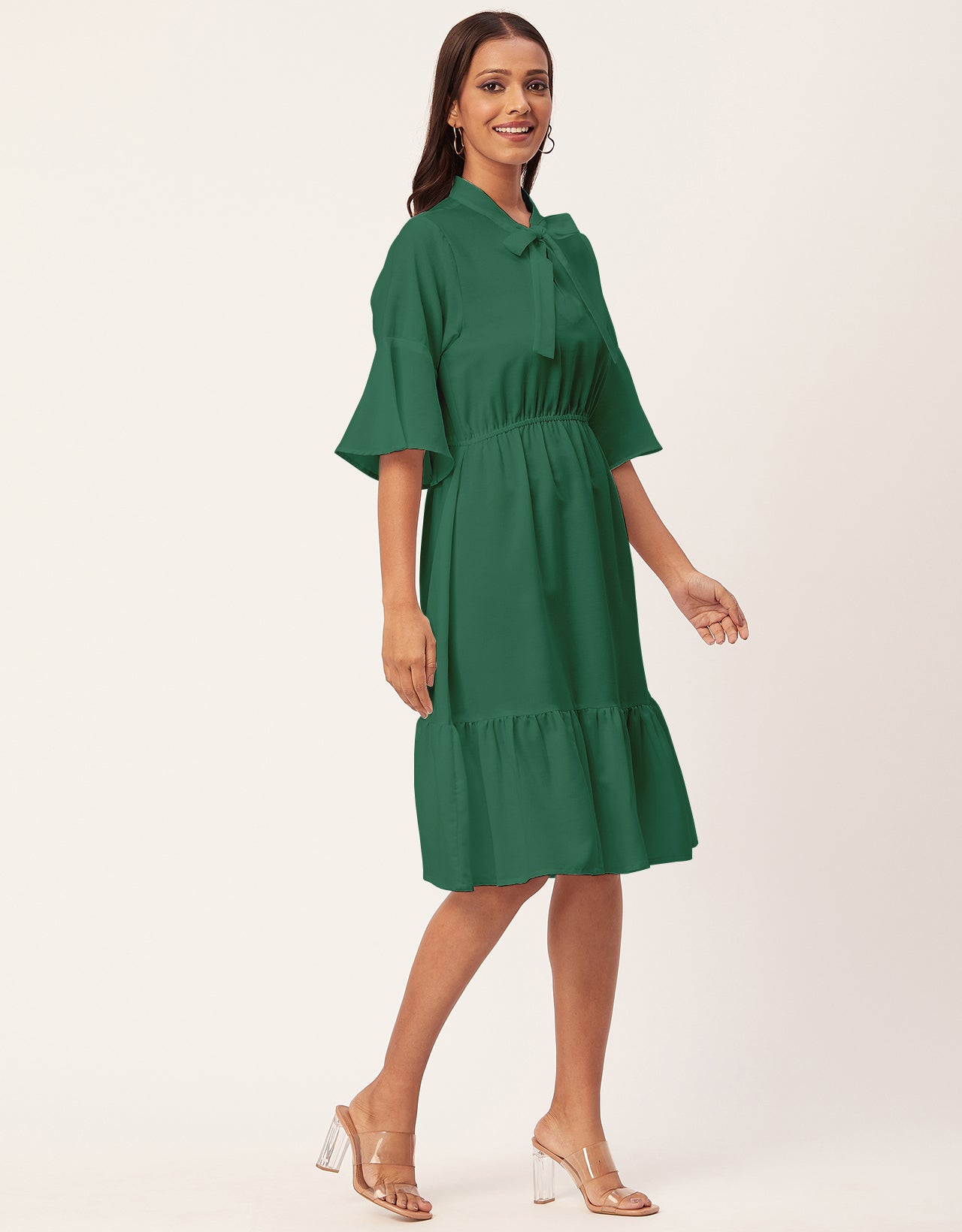 Bow-Knot Dress, Ruffle Sleeve