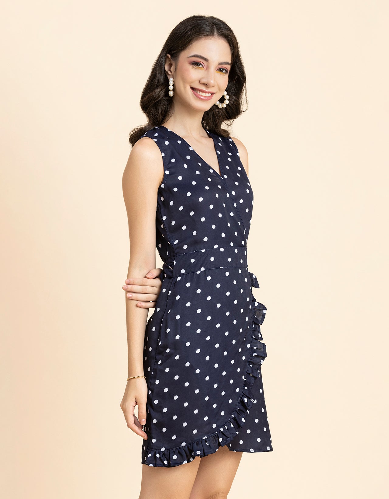 Printed Wrap Mini Dress