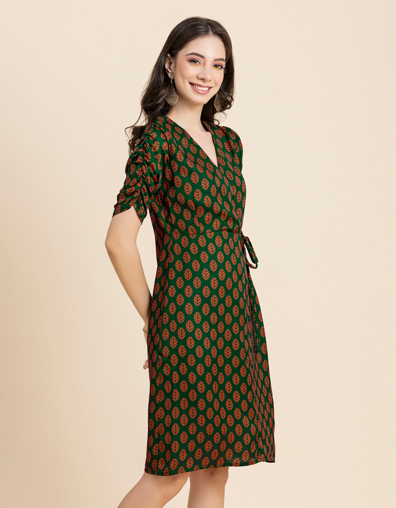 Printed Knee Length Dress