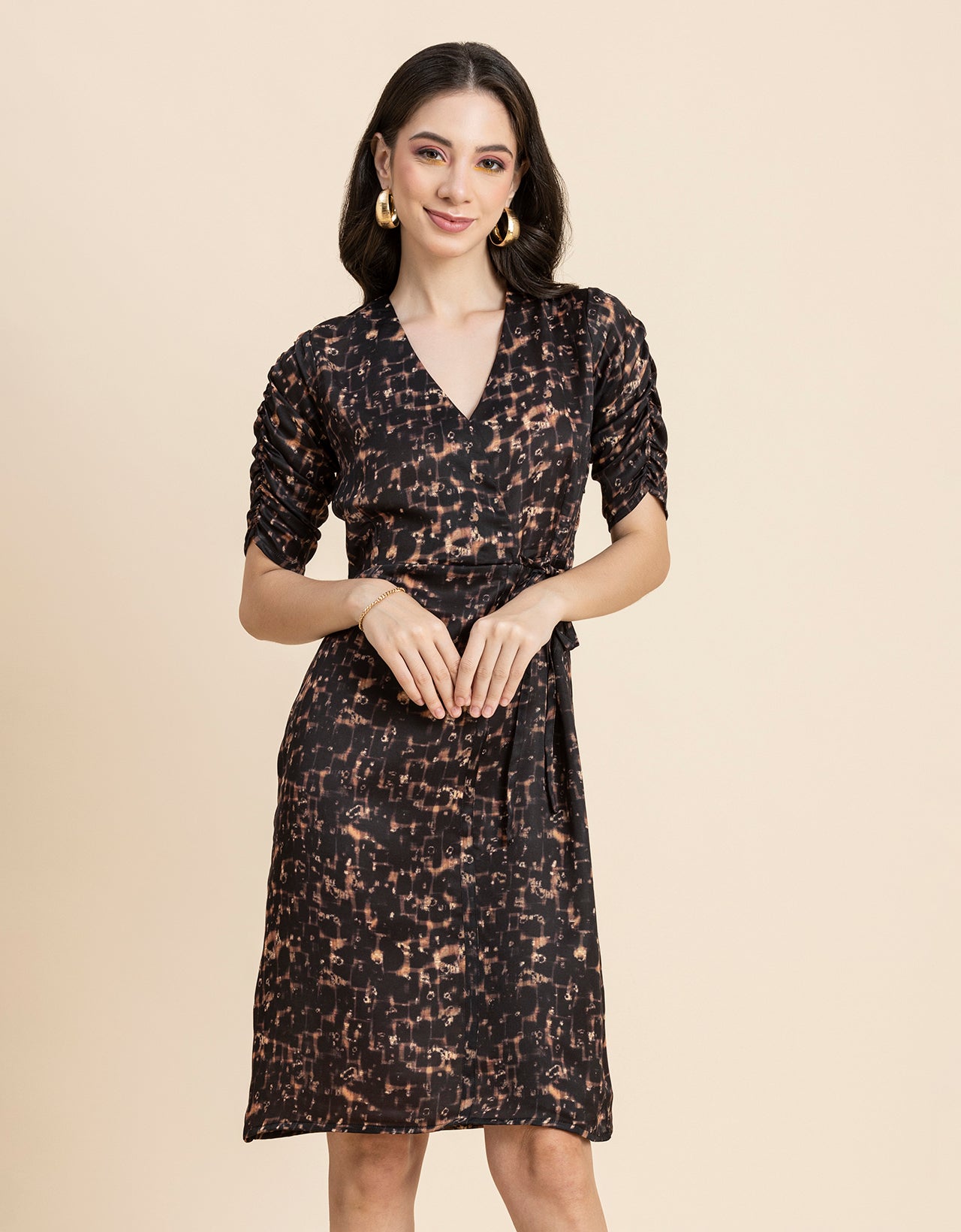 Printed Knee Length Dress