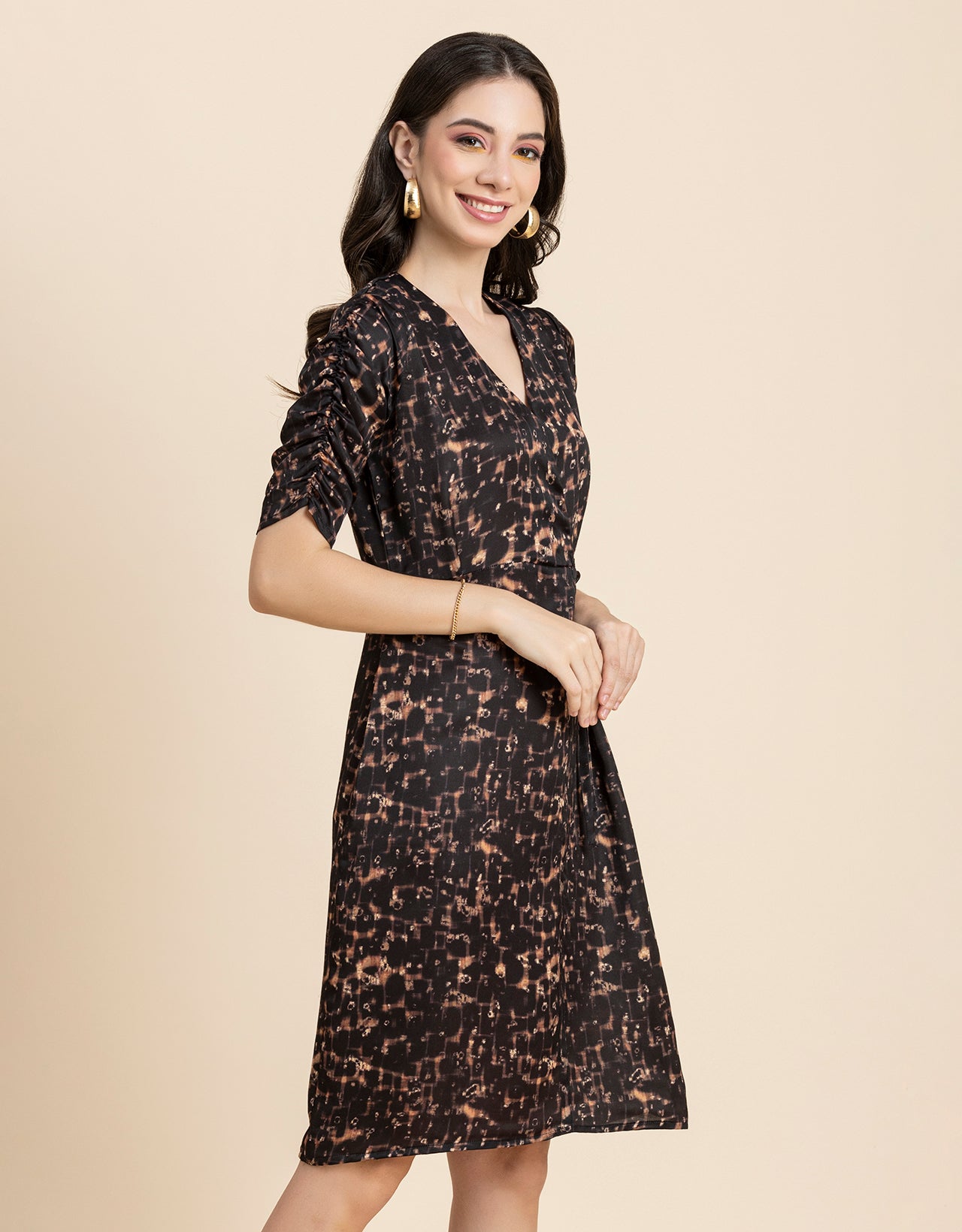 Printed Knee Length Dress
