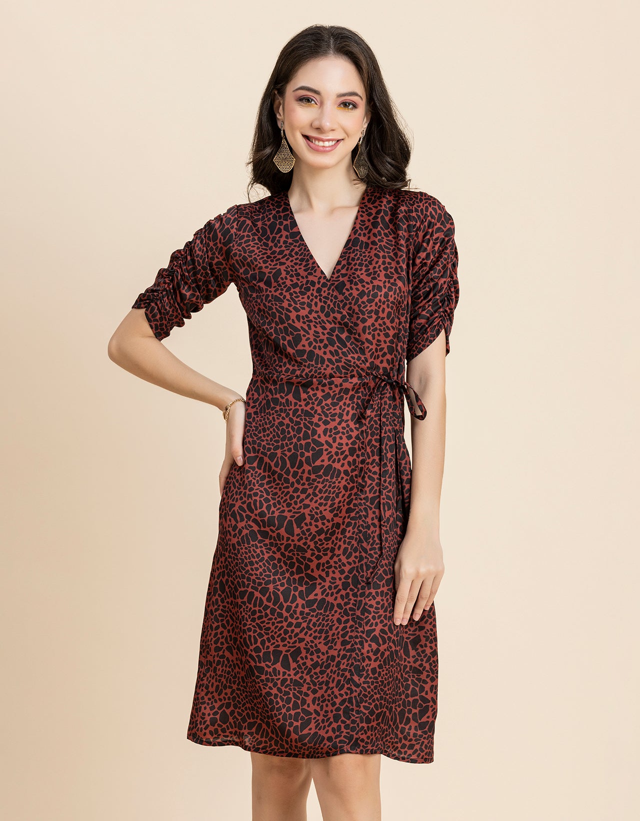 Printed Knee Length Dress