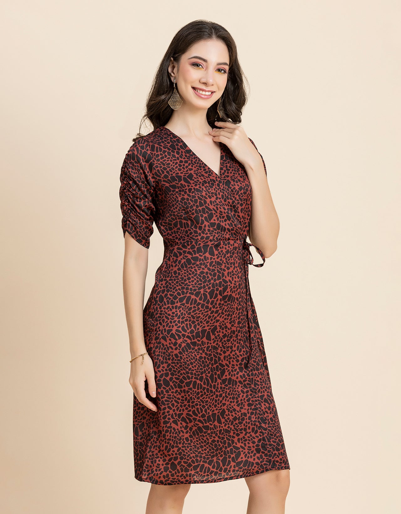 Printed Knee Length Dress
