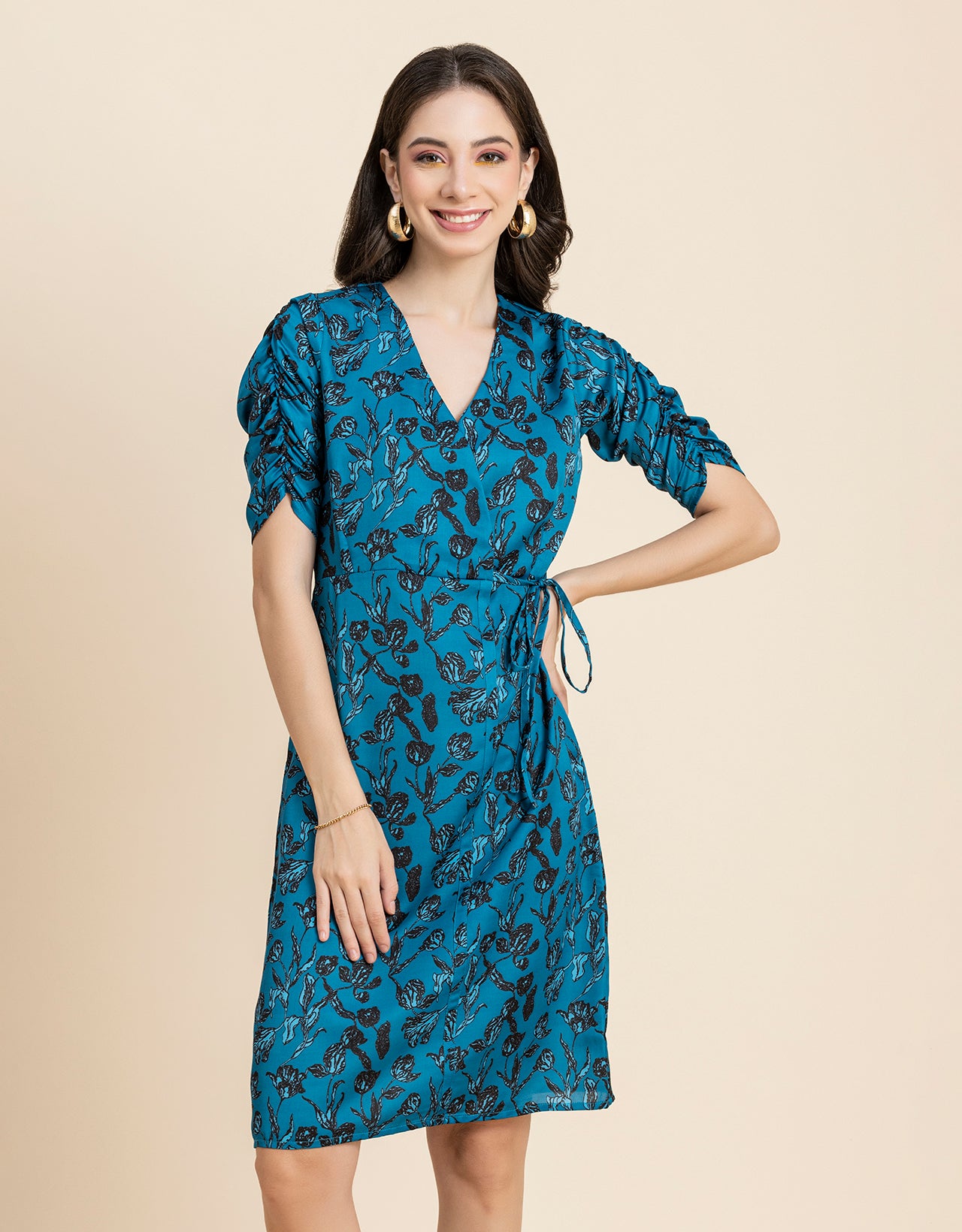Printed Knee Length Dress