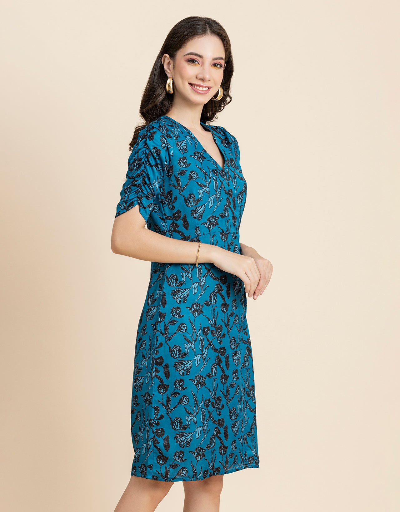 Printed Knee Length Dress