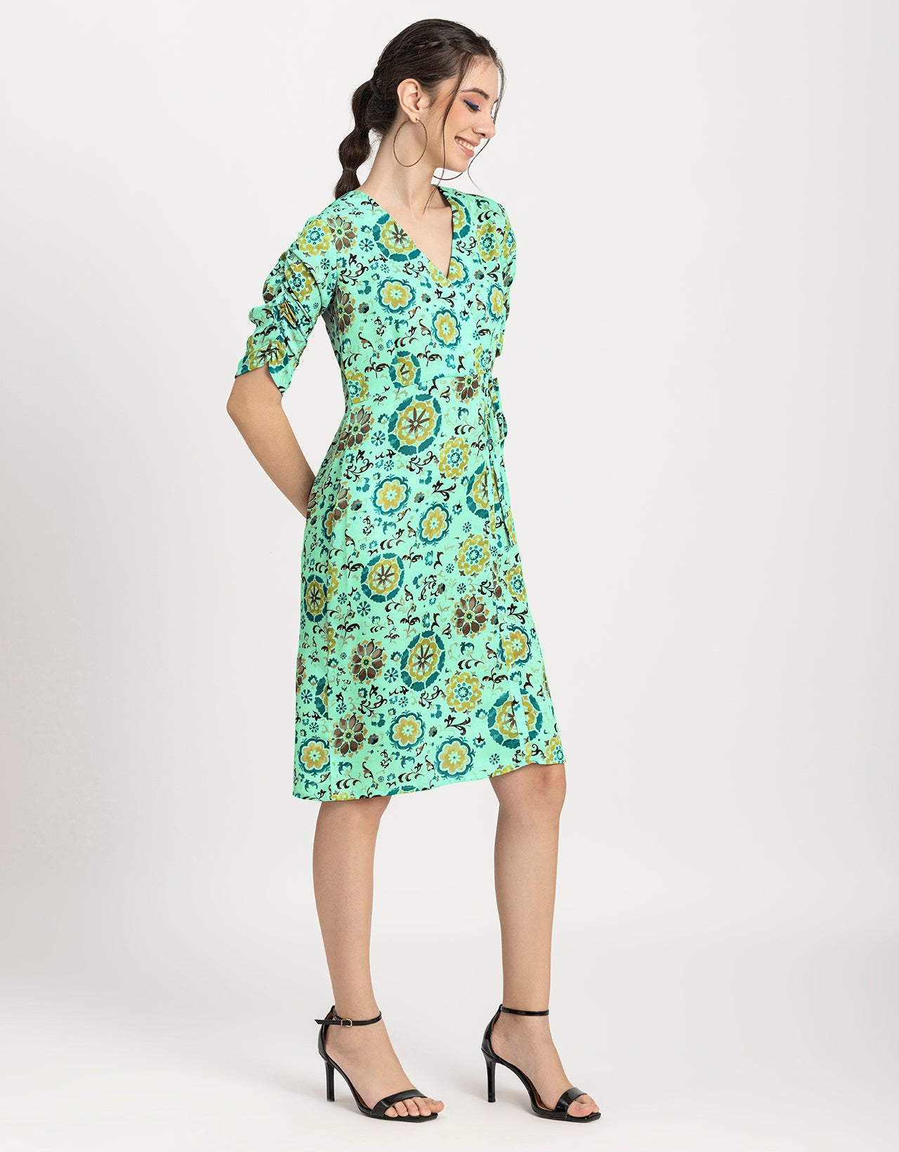Printed Knee Length Dress