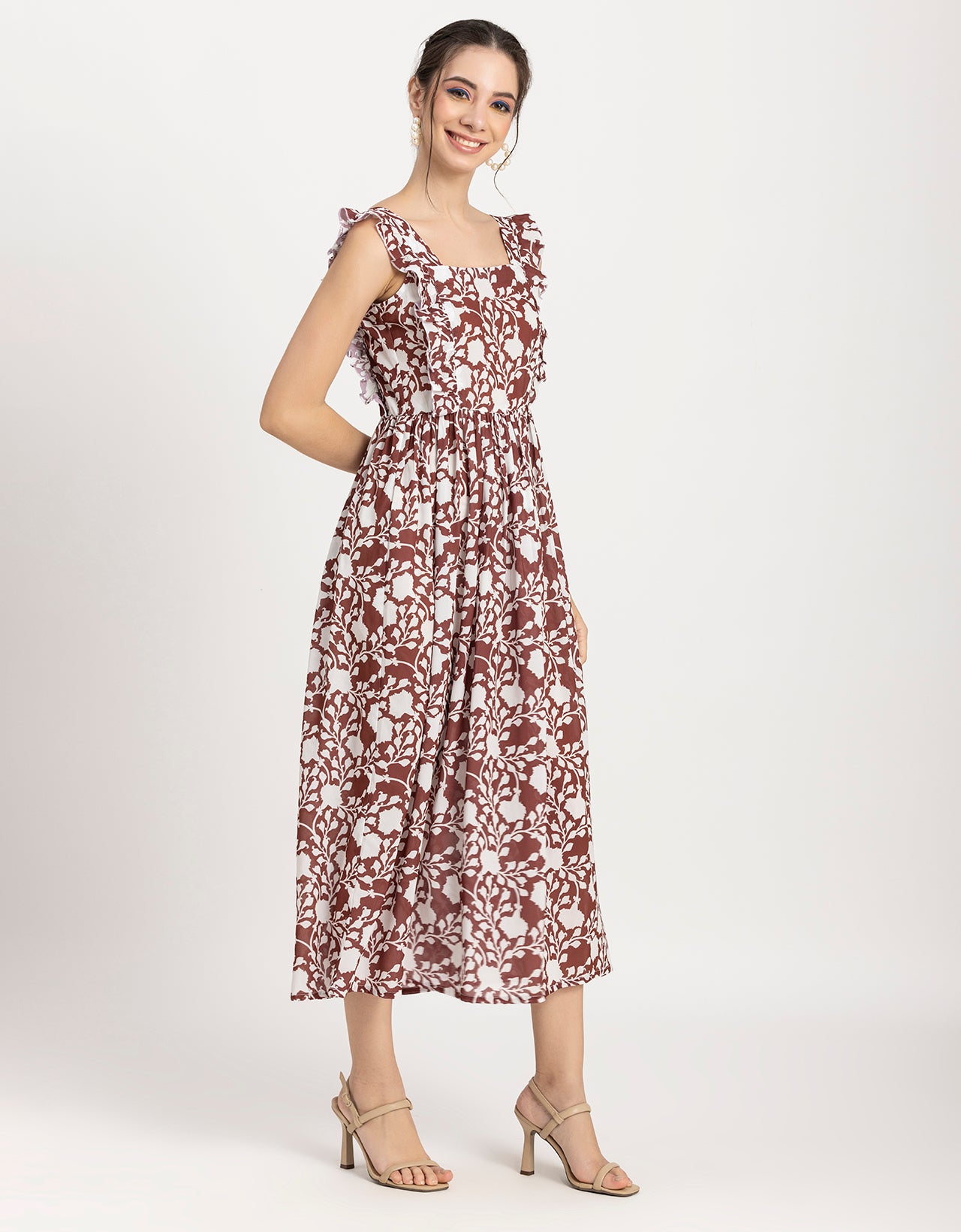 Printed A-Line Long Dress