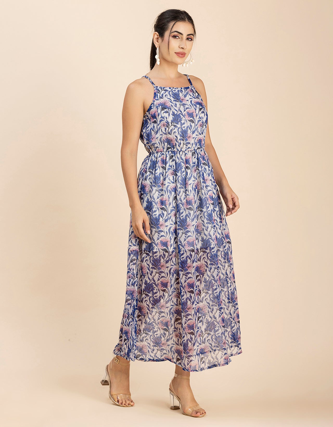 Strappy Midi Elastic Dress
