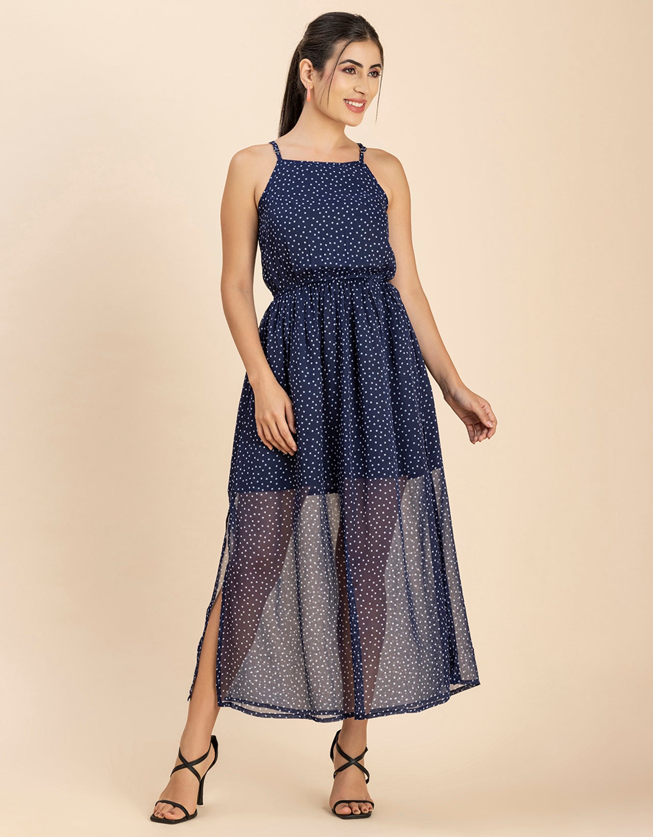 Strappy Midi Elastic Dress