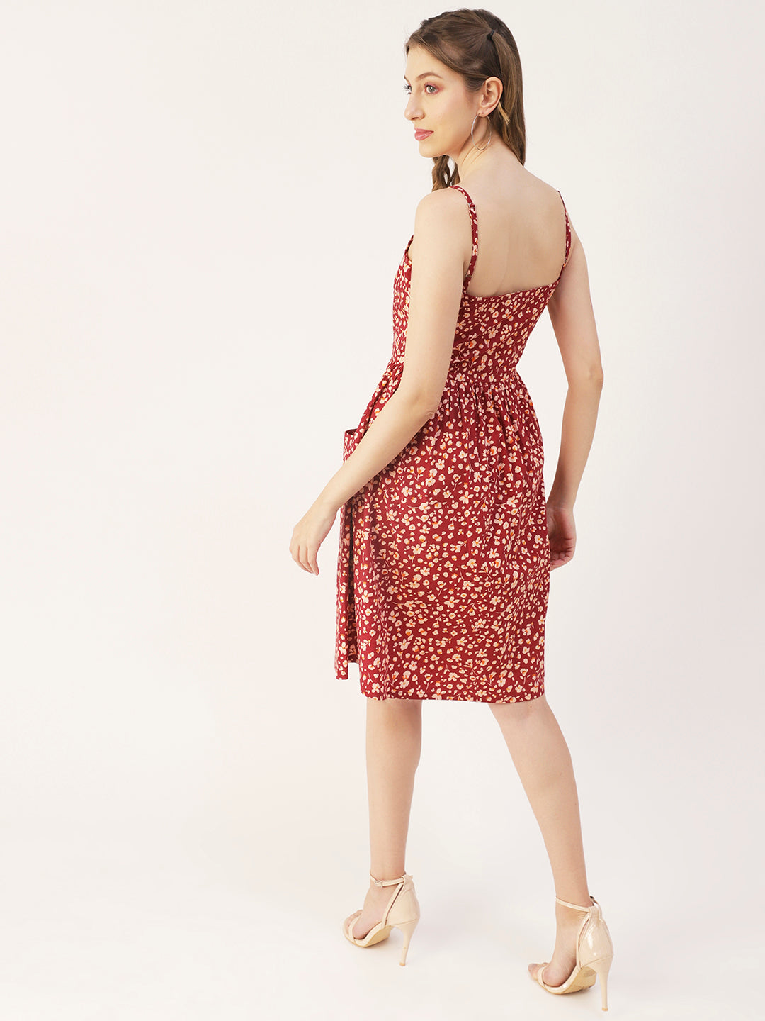 Sleeveless Cotton Dress, Buttoned