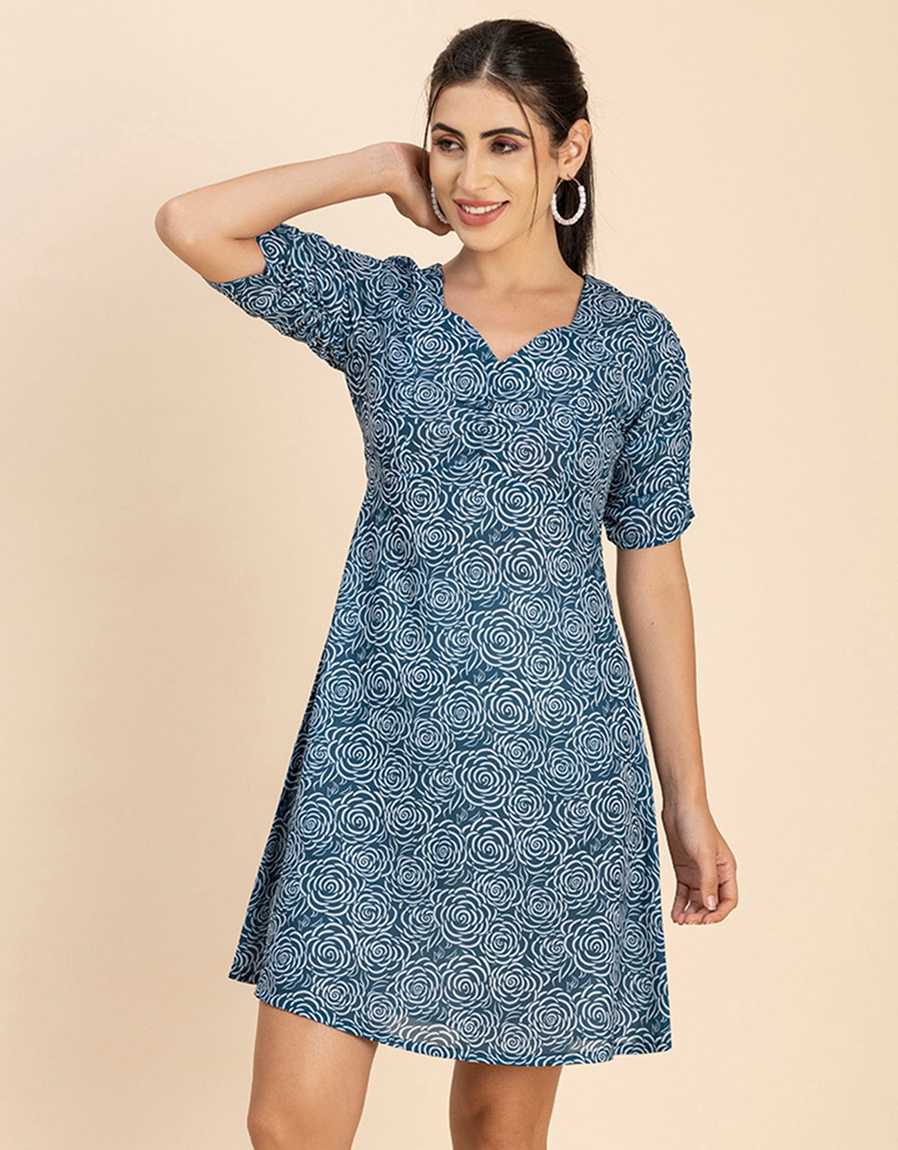 Short Sleeves Mini Dress