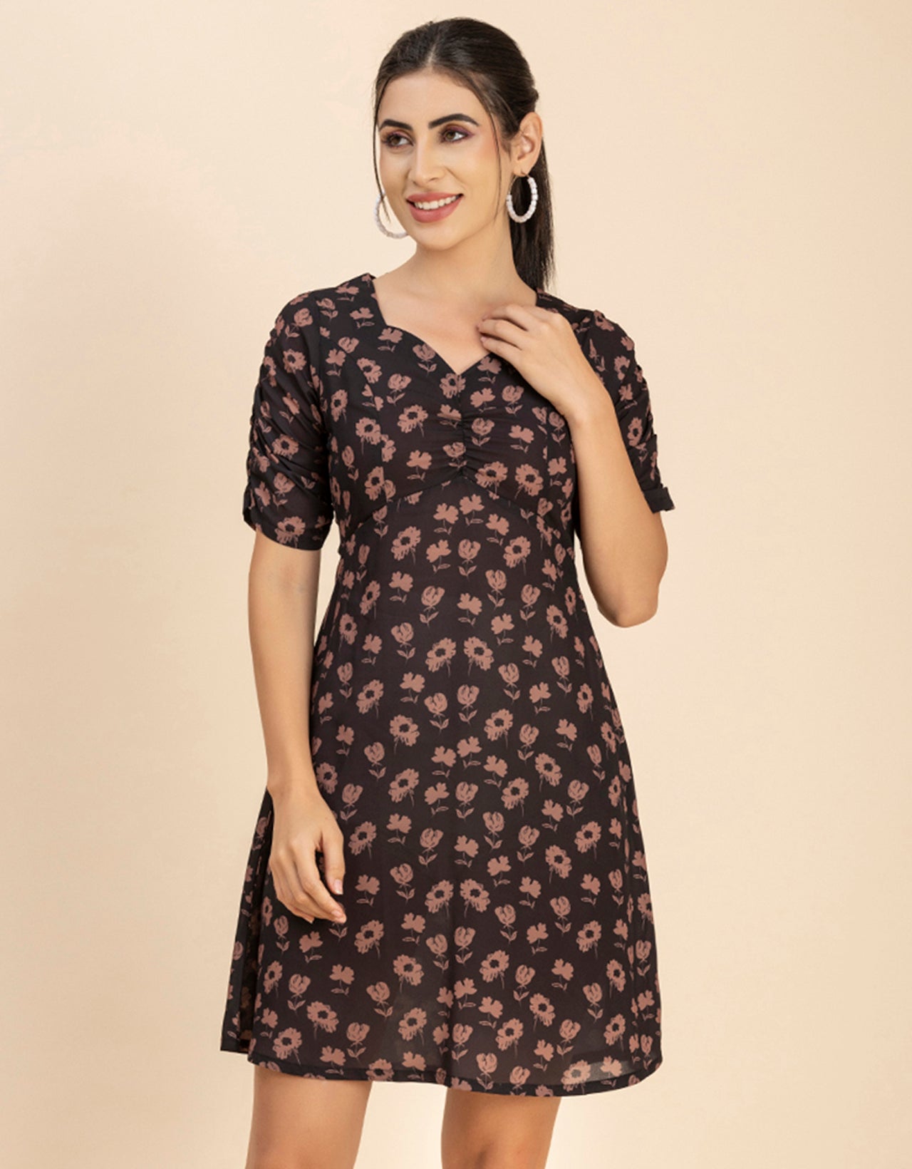 Short Sleeves Mini Dress