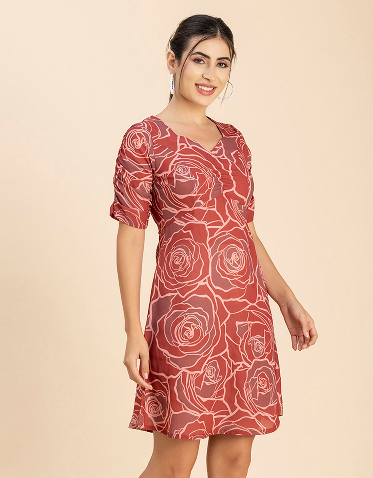 Short Sleeves Mini Dress