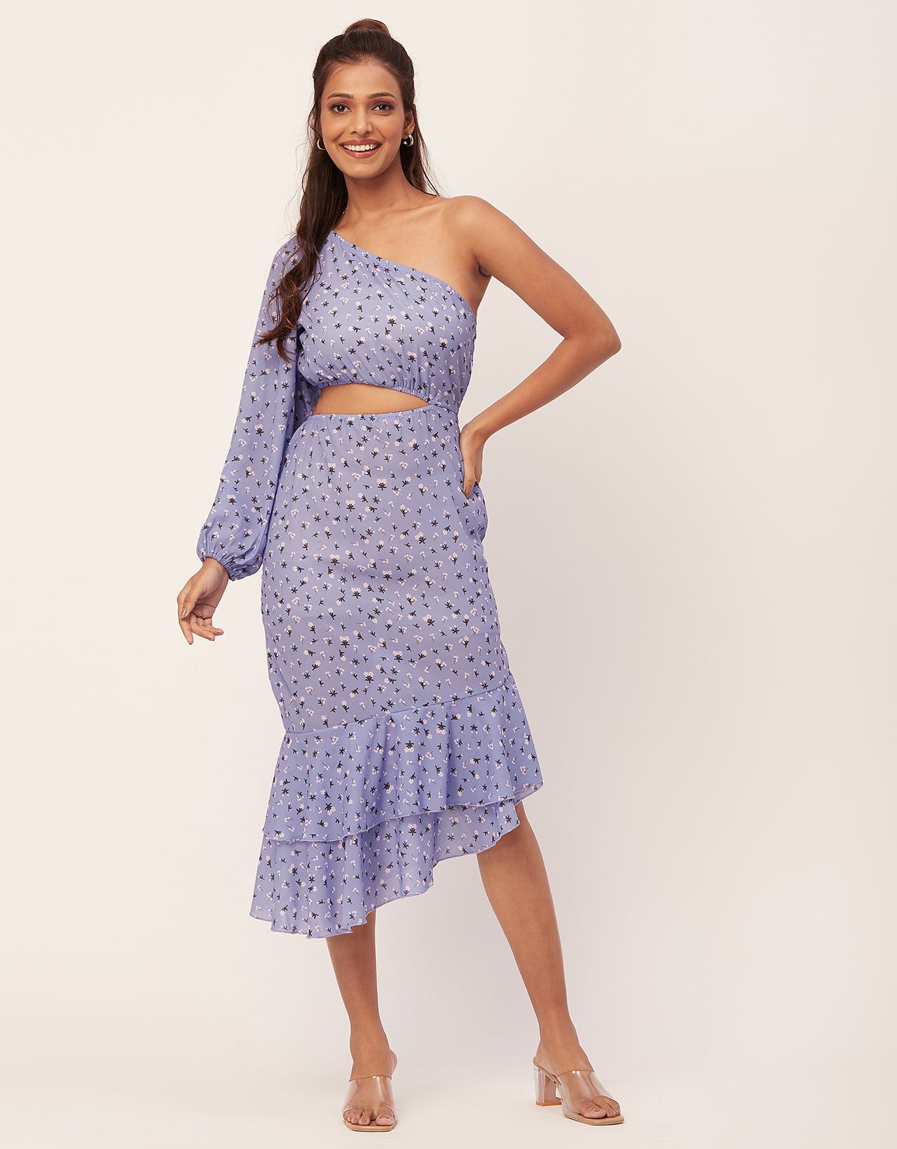 One Shoulder Ruffle Dress