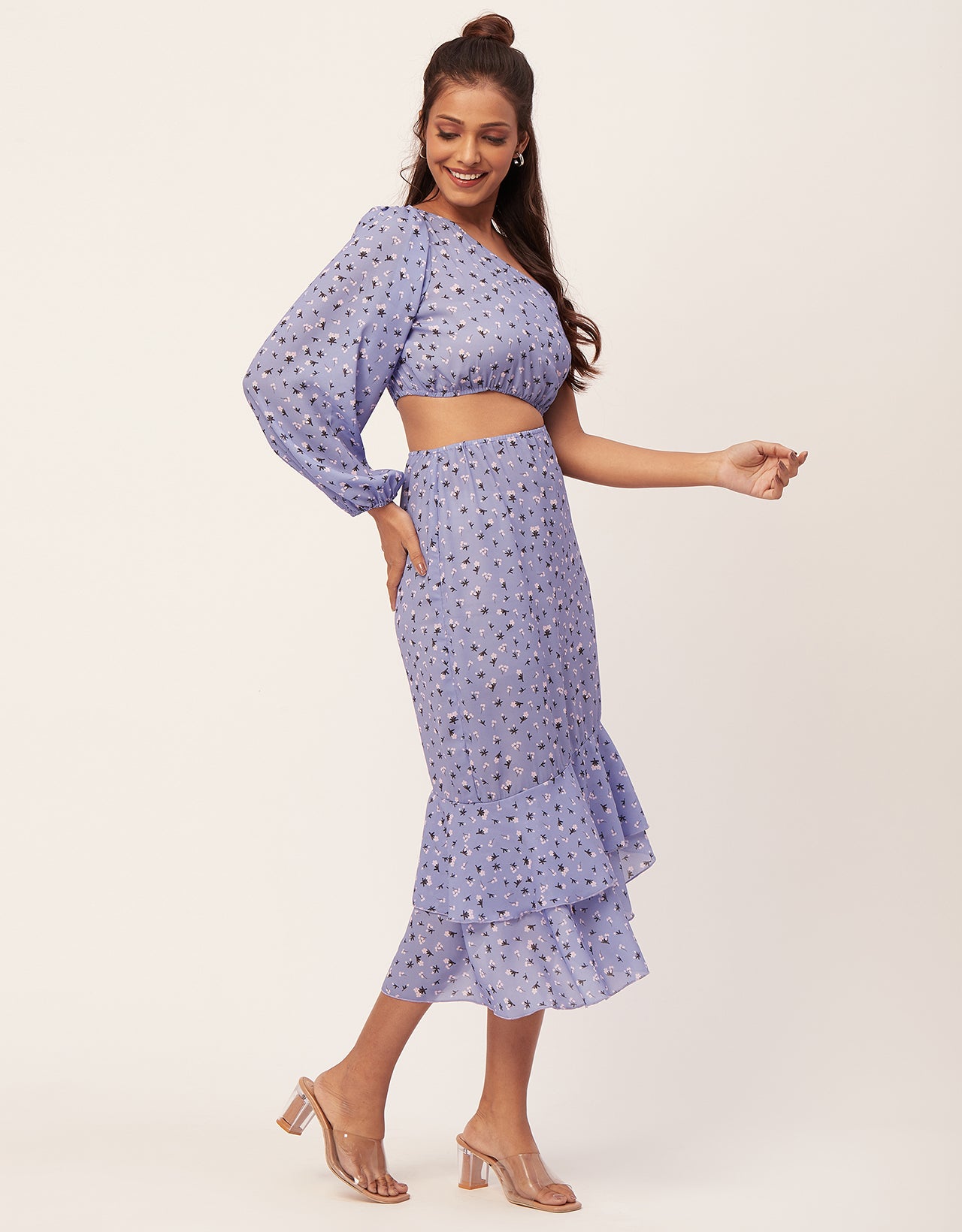 One Shoulder Ruffle Dress