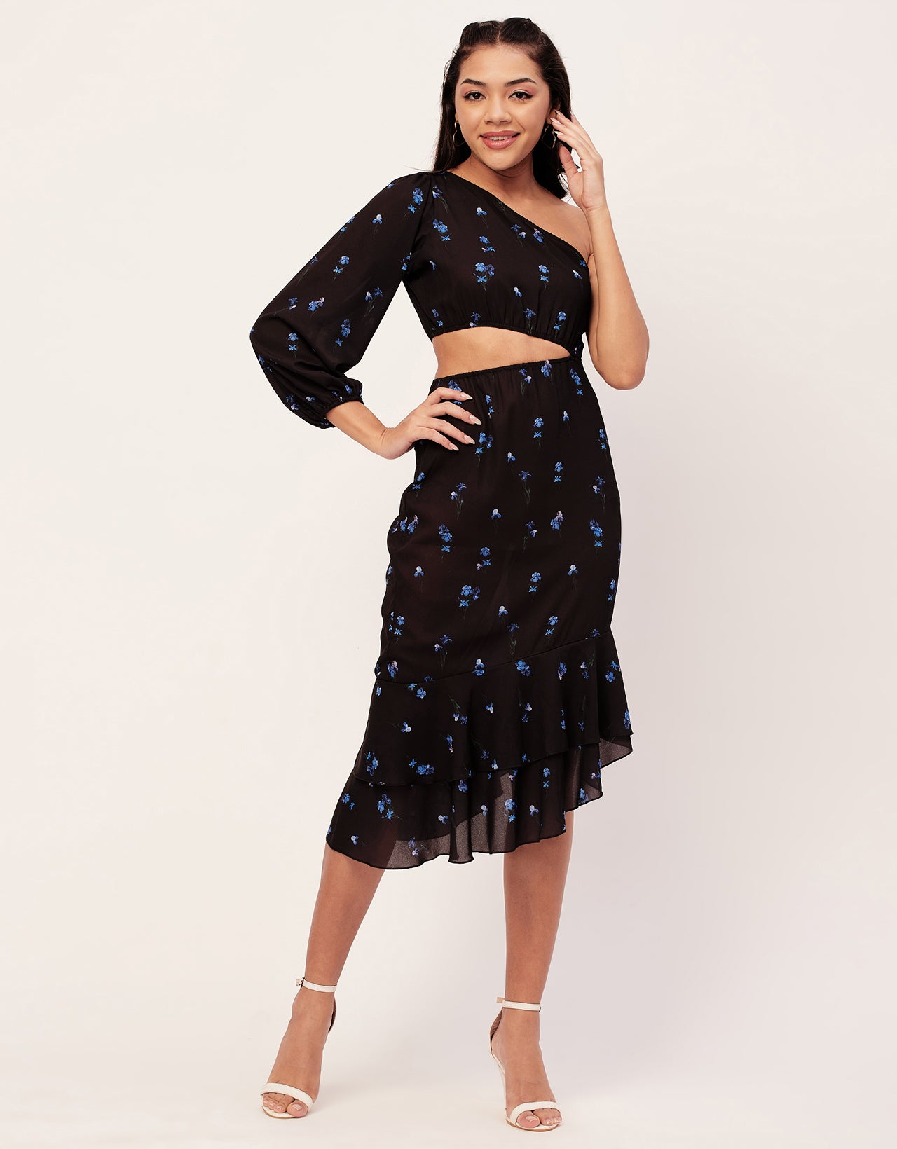 One Shoulder Ruffle Dress