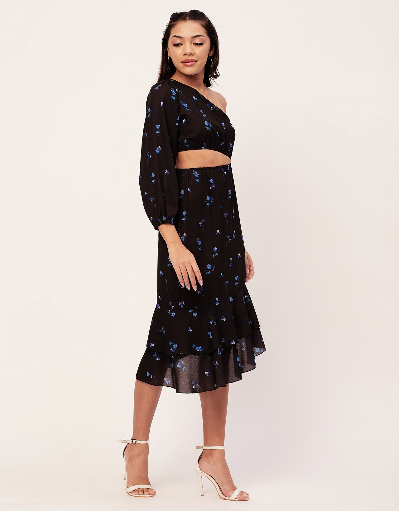 One Shoulder Ruffle Dress