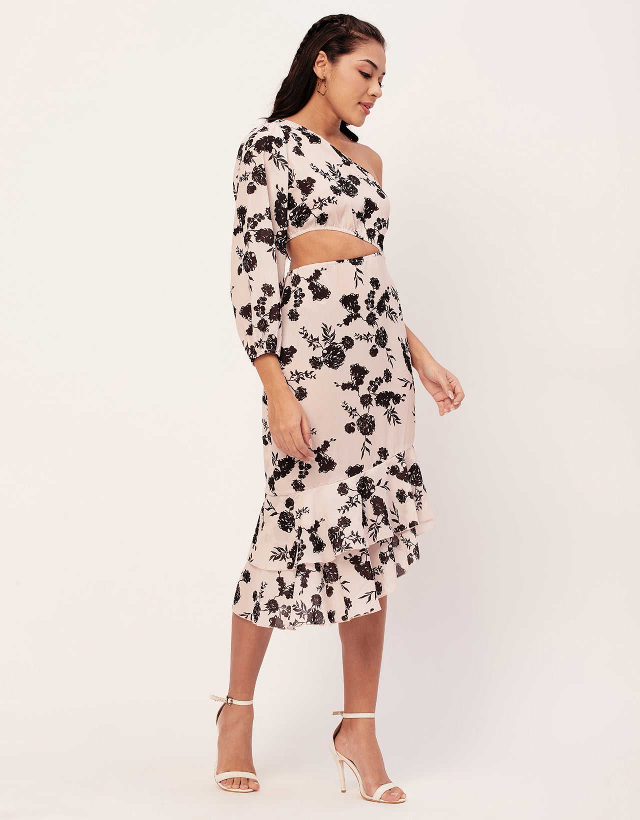 One Shoulder Ruffle Dress