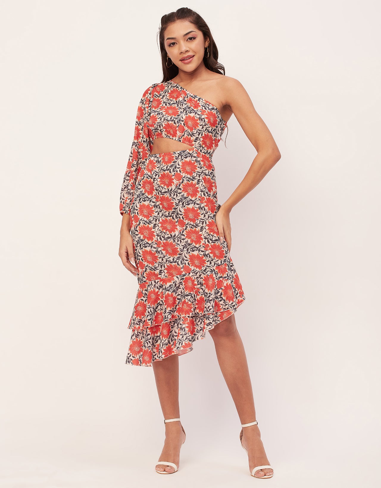 One Shoulder Ruffle Dress