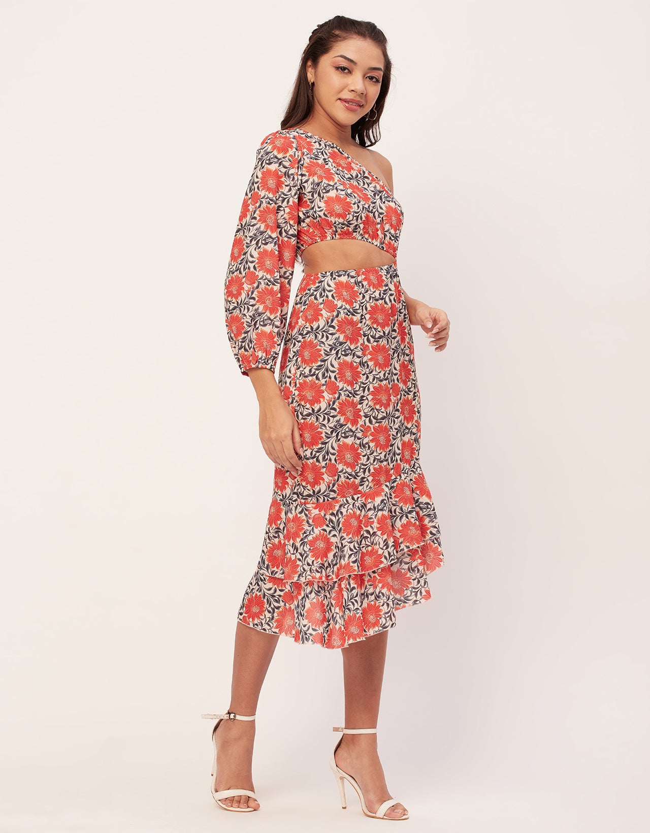 One Shoulder Ruffle Dress