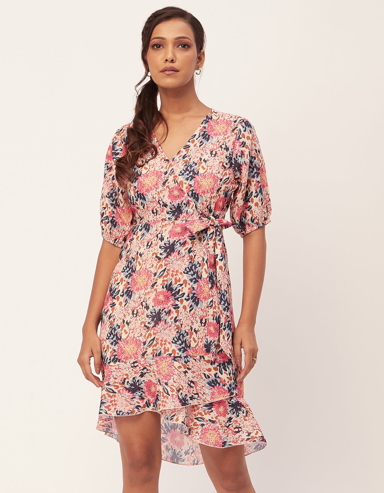 Casual Dresses, V-Neck Asymmetric