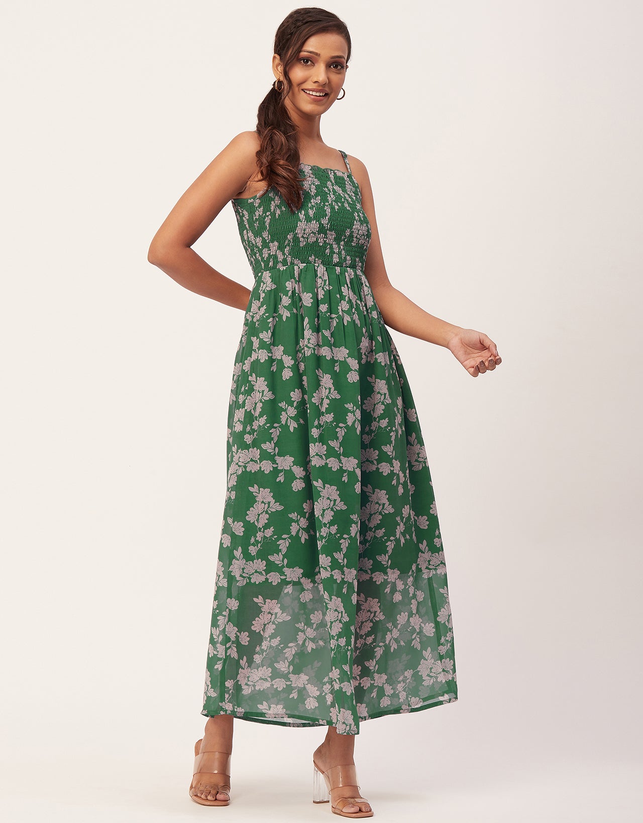 Smocked Maxi Dress, Strap