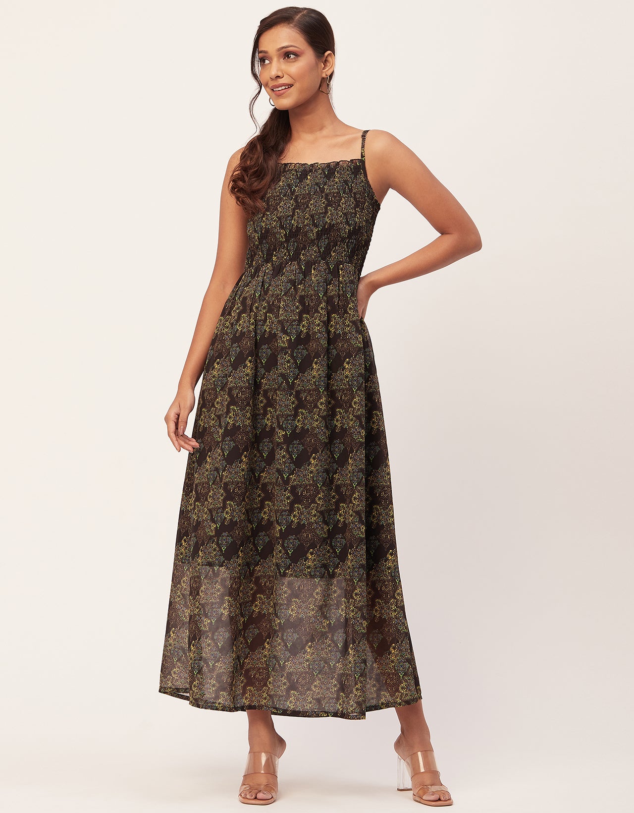 Smocked Maxi Dress, Strap