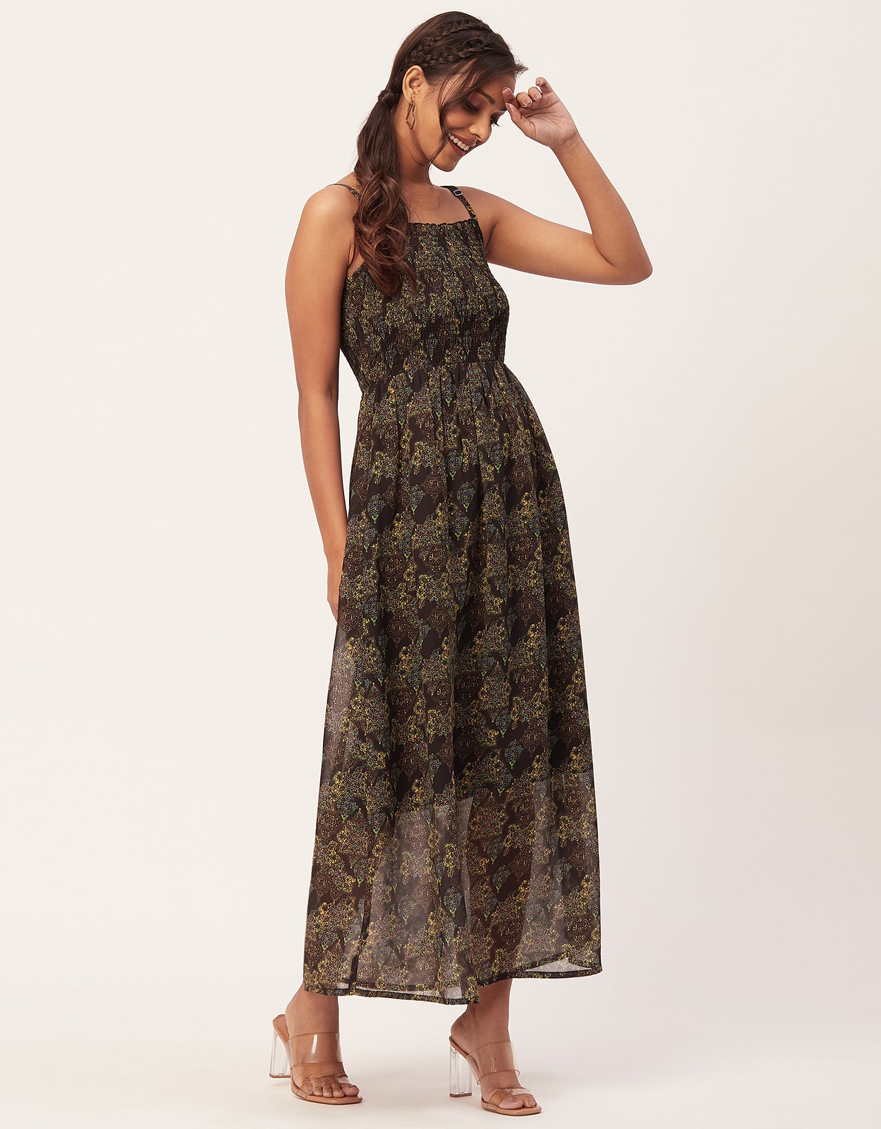 Smocked Maxi Dress, Strap